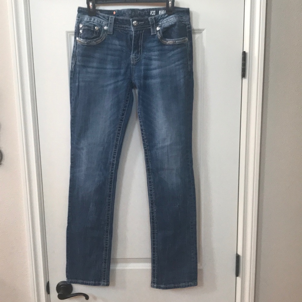 Miss Me Women's Straight Leg Jeans - Medium Blue Wash